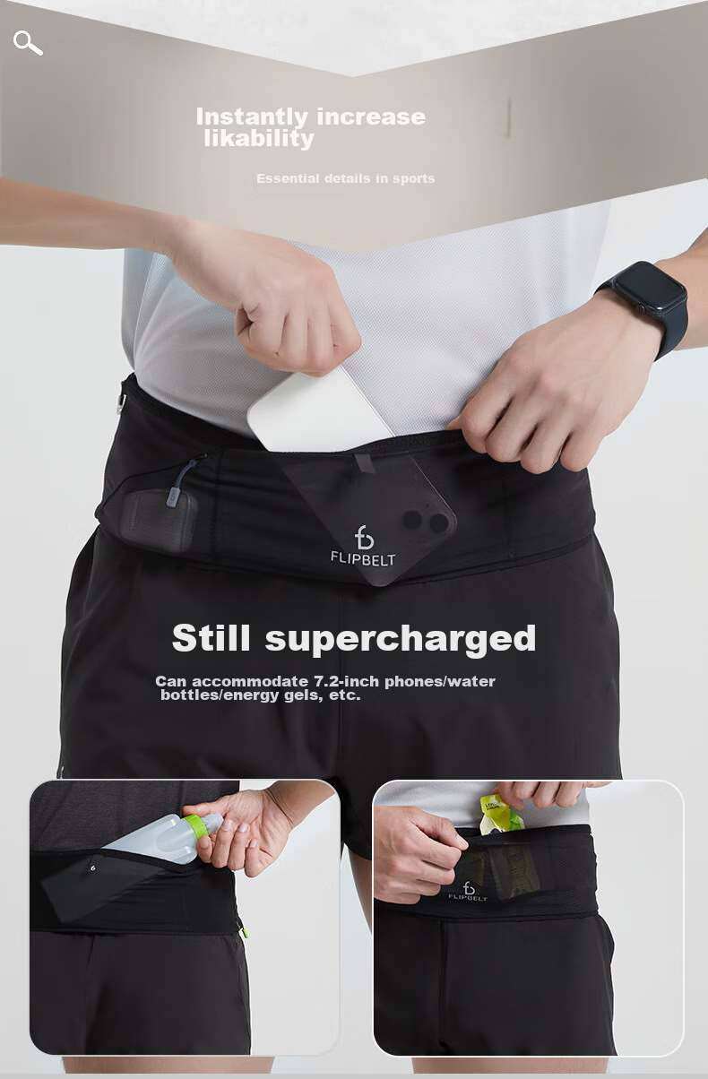Парашют для бега Flipbelt, размер XL, цвет Cool Carbon Gray, подходит для бега, велоспорта, туризма