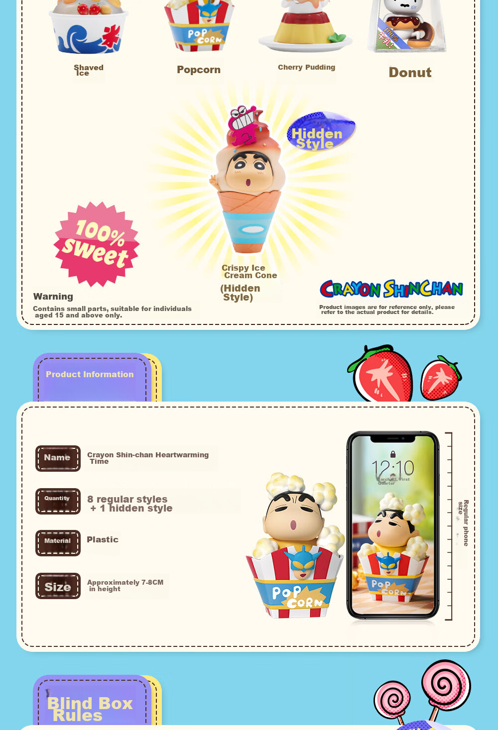 Набор фигурок 52TOYS "Crayon Shin-Chan Heart Dot Time", слепая коробка, 8 шт.