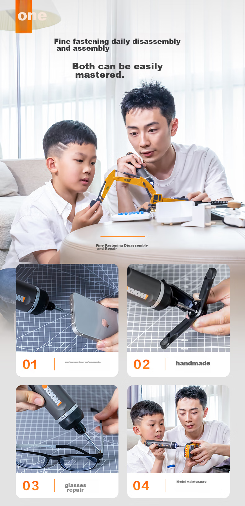 Аккумуляторная отвертка WORX WX242, компактная ручная, литиевая батарея, 30 бит в комплекте