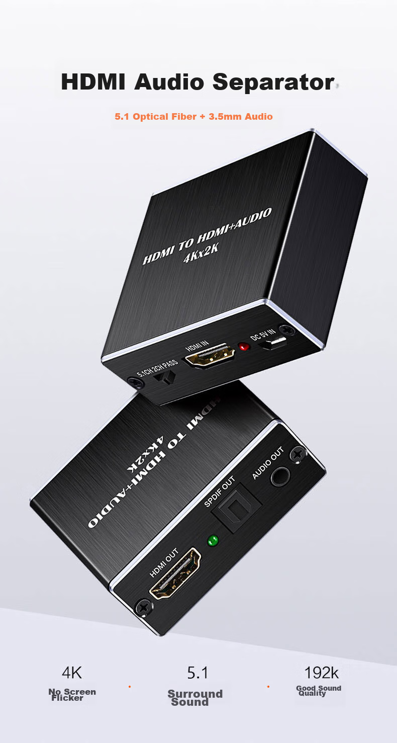 Аудиоразветвитель LinkStone HDMI, 4K HD, 5.1 оптический, 3.5 мм, конвертер для ноутбука, ТВ-приставки, PS4, для подключения к ТВ-динамикам