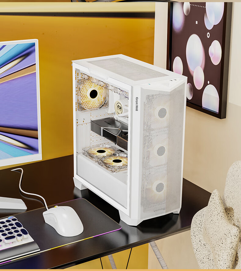Компьютерный корпус Great Wall HIDDENBLADE H513W, белый, ATX/E-ATX/mATX/Mini-ITX, Full-Tower, с окном на боковой панели