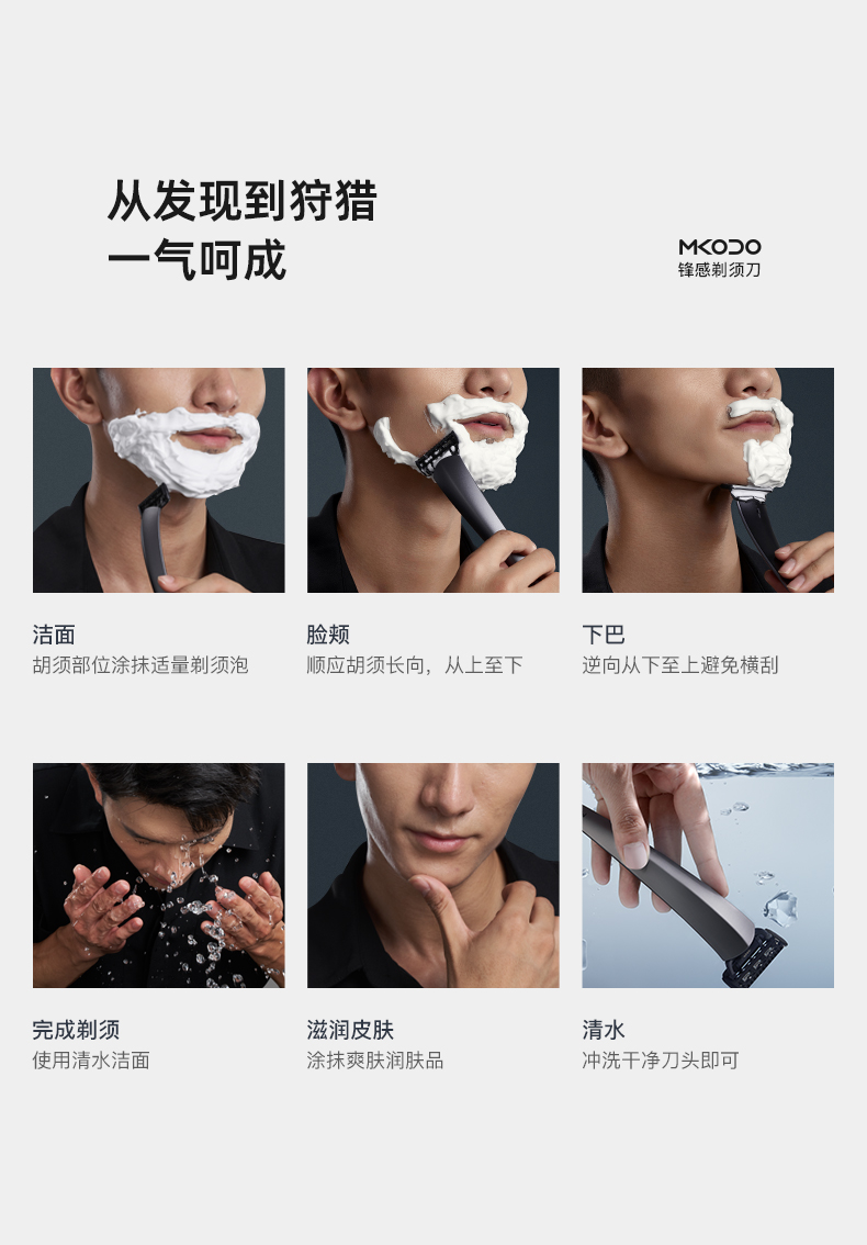 麦科多(MKODO)X1手动剃须刀刮胡刀套装礼盒情人节礼物送男友老公