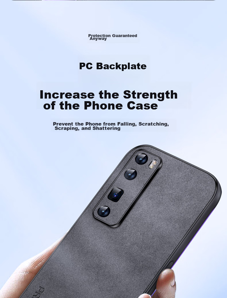 Чехол для телефона Shangsu для Huawei Nova 7 Pro, противоударный, с защитой объектива, из натуральной кожи ягненка, черный