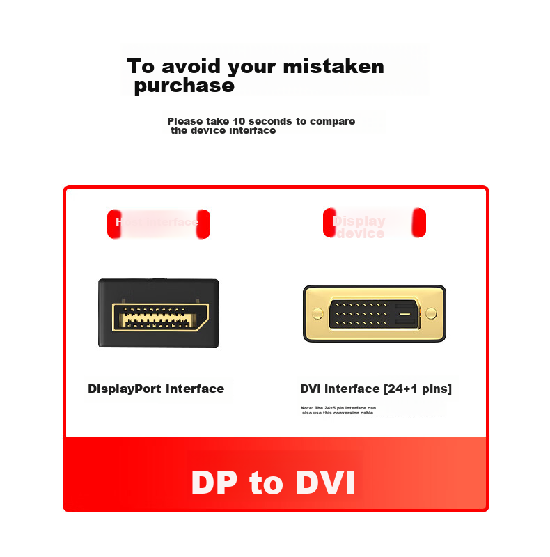 Кабель-адаптер BIAZE DP to DVI, 1.8 метра, DisplayPort на DVI, черный
