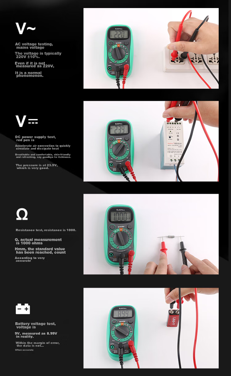 Мультиметр ELECALL EMAX3+, портативный, высокоточный, антистатический, цифровой, компактный, умный, для электрика, с чехлом