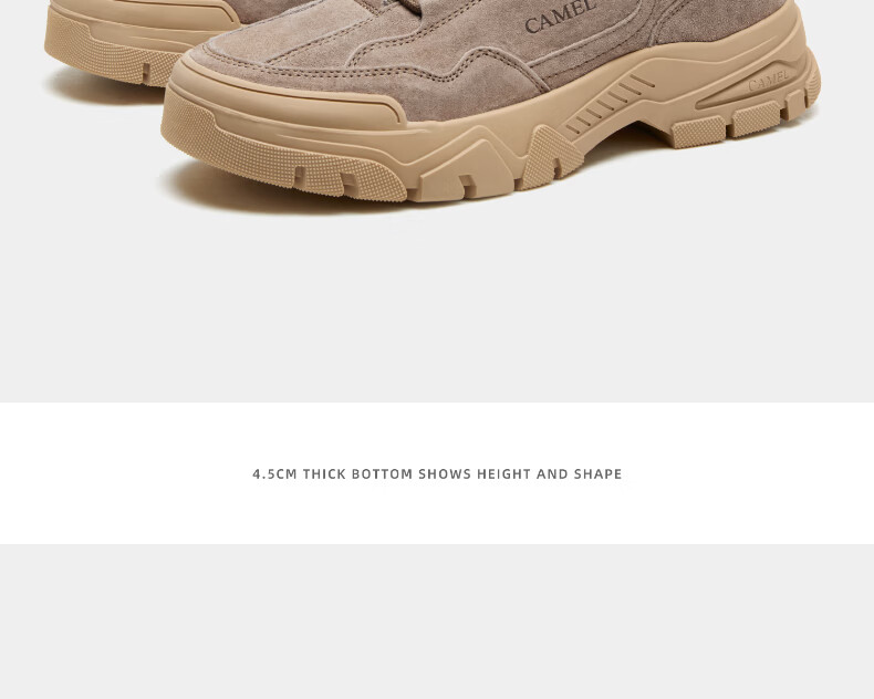 Кроссовки мужские CAMEL Retro Outdoor Hiking Workwear Casual Low-Top Shoes, G13A342170, Хаки, Размер 38