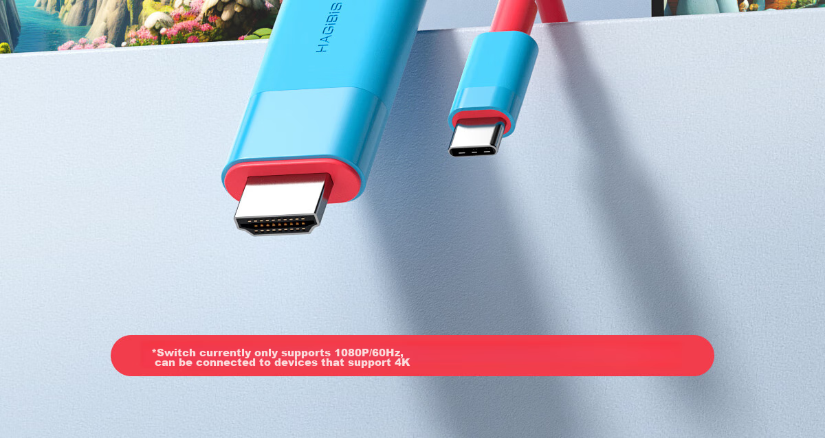 Кабель Hagibis Type-C - HDMI 4K@30Hz, 2 метра, черный/белый