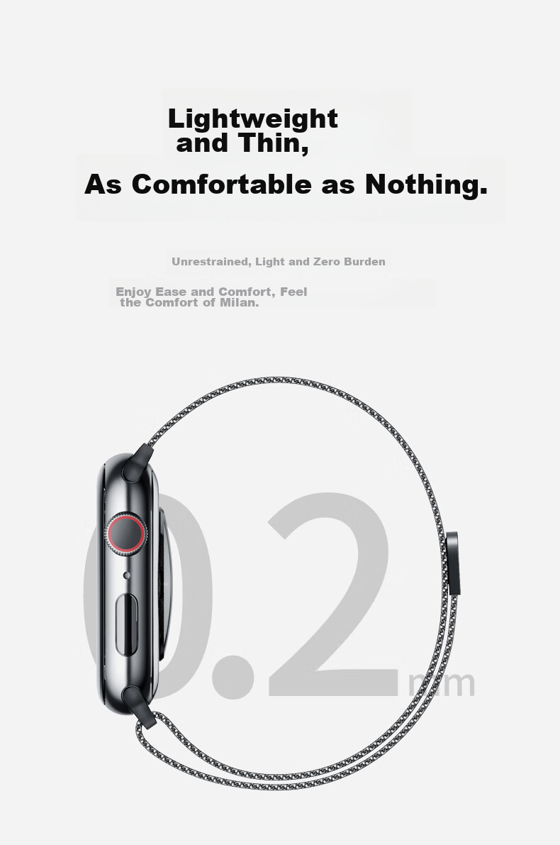 Ремешок Mashi Milanese для Apple Watch Ultra2/S10/9/8/7/SE, Черный, 38/40/41/42мм