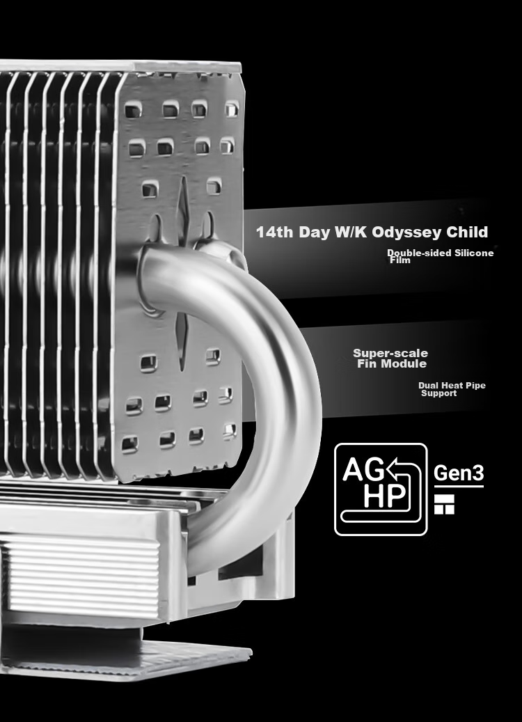 Радиатор M.2 SSD Thermalright HR-10 2280, 2280 мм, полностью гальваническое покрытие, двойные тепловые трубки AGHP, двухслойная силиконовая прокладка