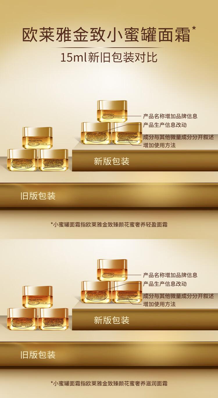 欧莱雅金致臻颜小蜜罐洁面水乳套装 紧致护肤品（套装已含附件，共3件）