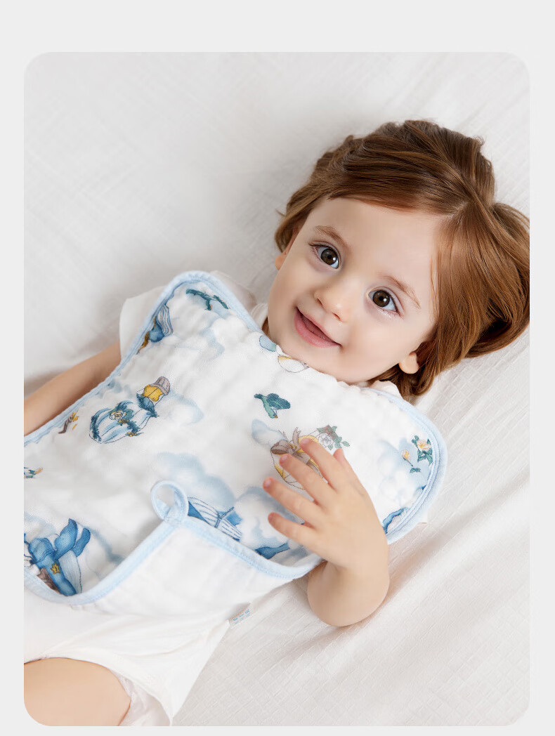 Детские пеленки Babycare из чистого хлопка, 6-слойные, размер 30x30 см, цвет "Гавайское небо" (5 шт.)