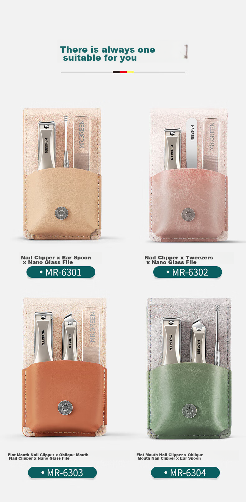 Набор маникюрных инструментов MR.GREEN, 3 предмета, Германия, арт. MR-6304