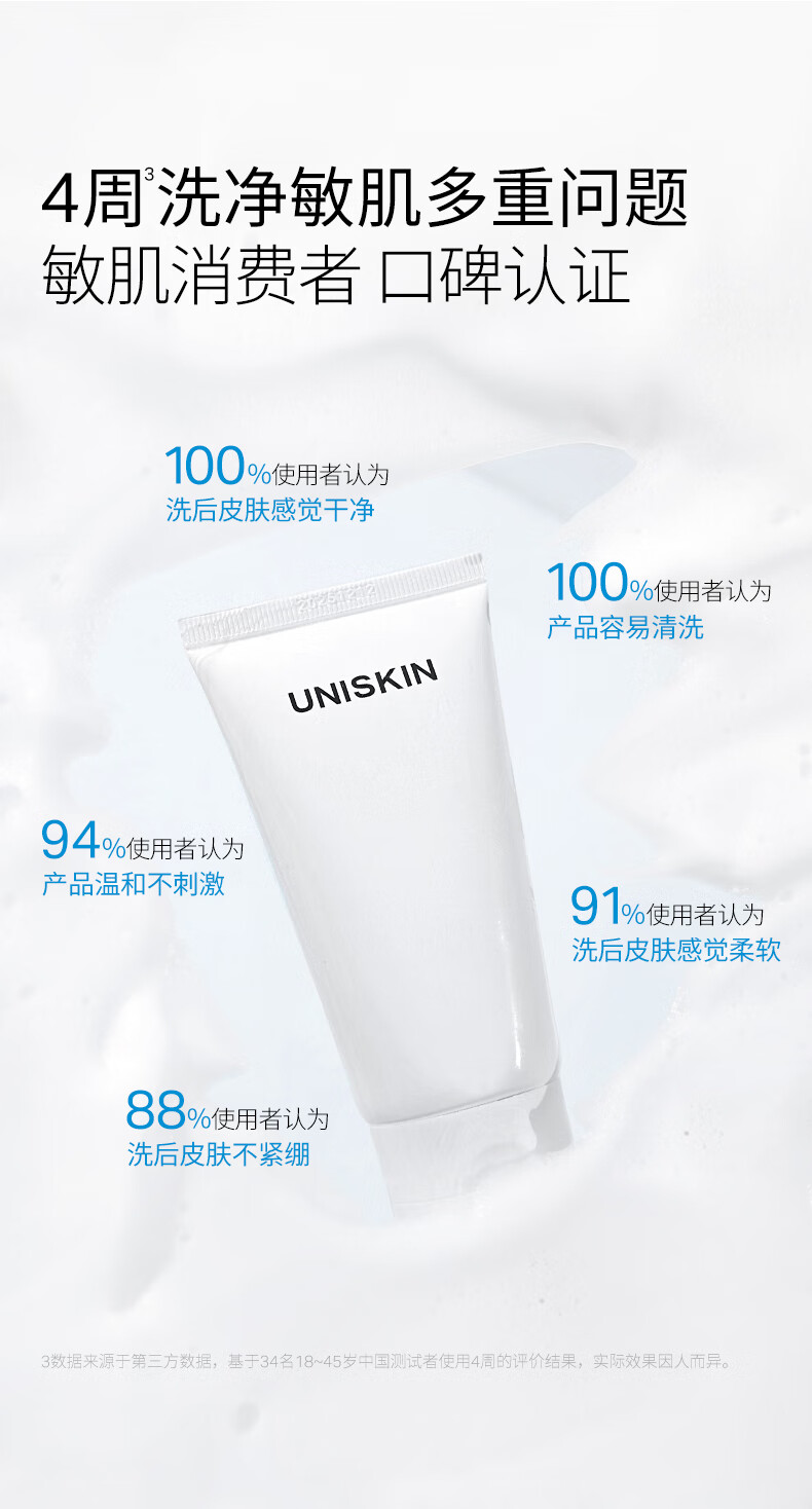 优时颜（UNISKIN）平衡洁面乳60g（氨基酸洗面奶温和清洁学生护肤品）
