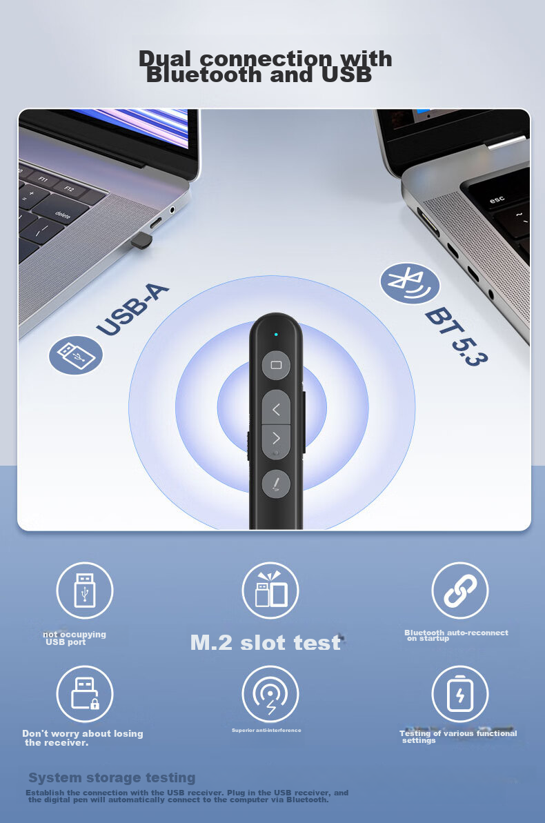 Ручка-презентер NORWII N20 BLE, сенсорная, многофункциональная, с Bluetooth, для учителей, черная