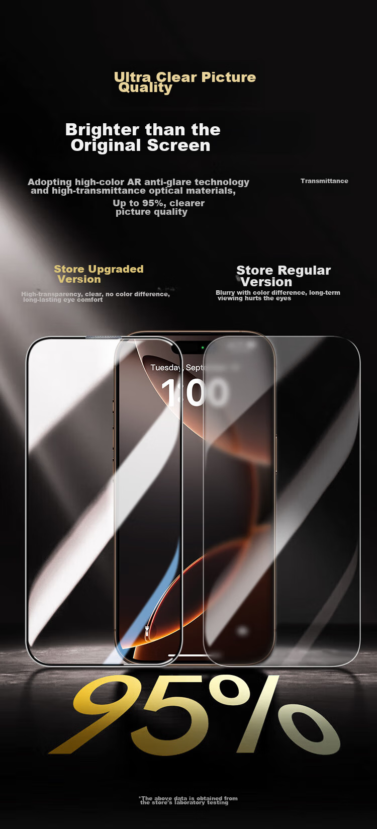 Защитное стекло KOOLIFE для Apple iPhone 16 Pro, противоударное, антибликовое, с защитой от отпечатков пальцев, полное покрытие