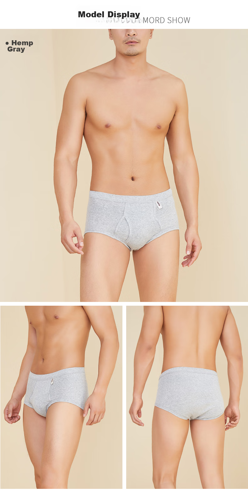 Мужские трусы Yiershuang, больших размеров, из 100% хлопка, однотонные, рифленые, модель CL803N