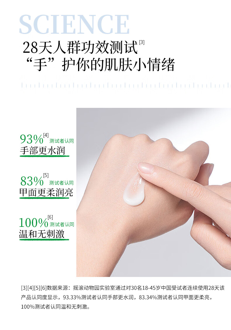 摇滚动物园护手霜女保湿嫩肤补水清爽不油腻春夏手膜女手霜女 红苹果75ml