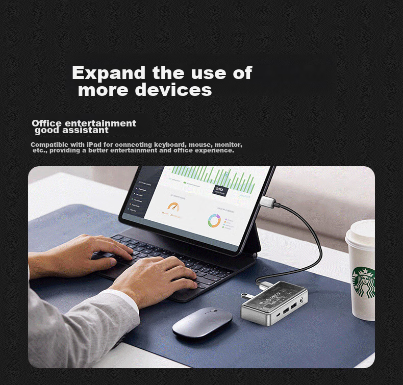 Многофункциональный USB-C хаб ORICO TM10-7P, 7-в-1, HDMI 4K@60Hz, 2.5G Ethernet, PD 100W, USB 10Gbps, аудиоразъем 3.5мм, алюминиевый сплав, серый