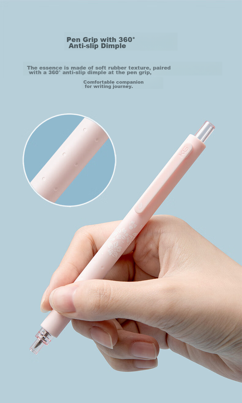 Гелевая ручка KACO Premium Cherry Blossom, 0.5 мм, набор 3 шт. (2 черные, 1 розовая)