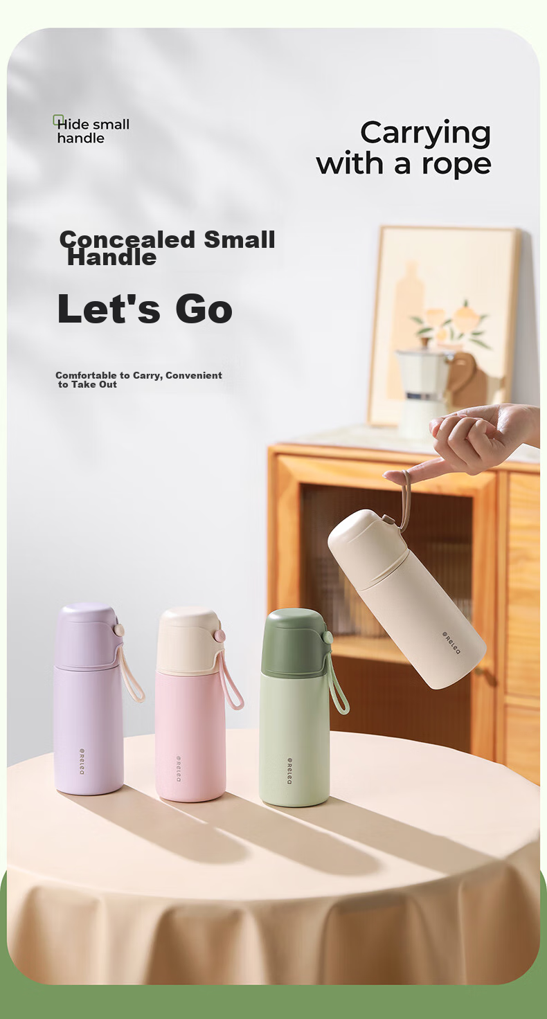 Термокружка RELEA Portable Insulated Water Bottle, 550 мл, стальная, с двойными стенками, для студентов, мужчин, женщин и детей, подарок на день рождения