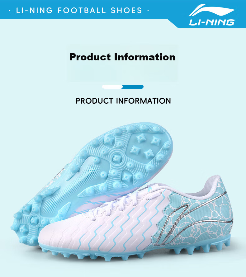 Детские футбольные бутсы Li-Ning MG с короткими шипами для мальчиков и девочек от 6 до 12 лет, профессиональные тренировочные бутсы для соревнований, размер 38