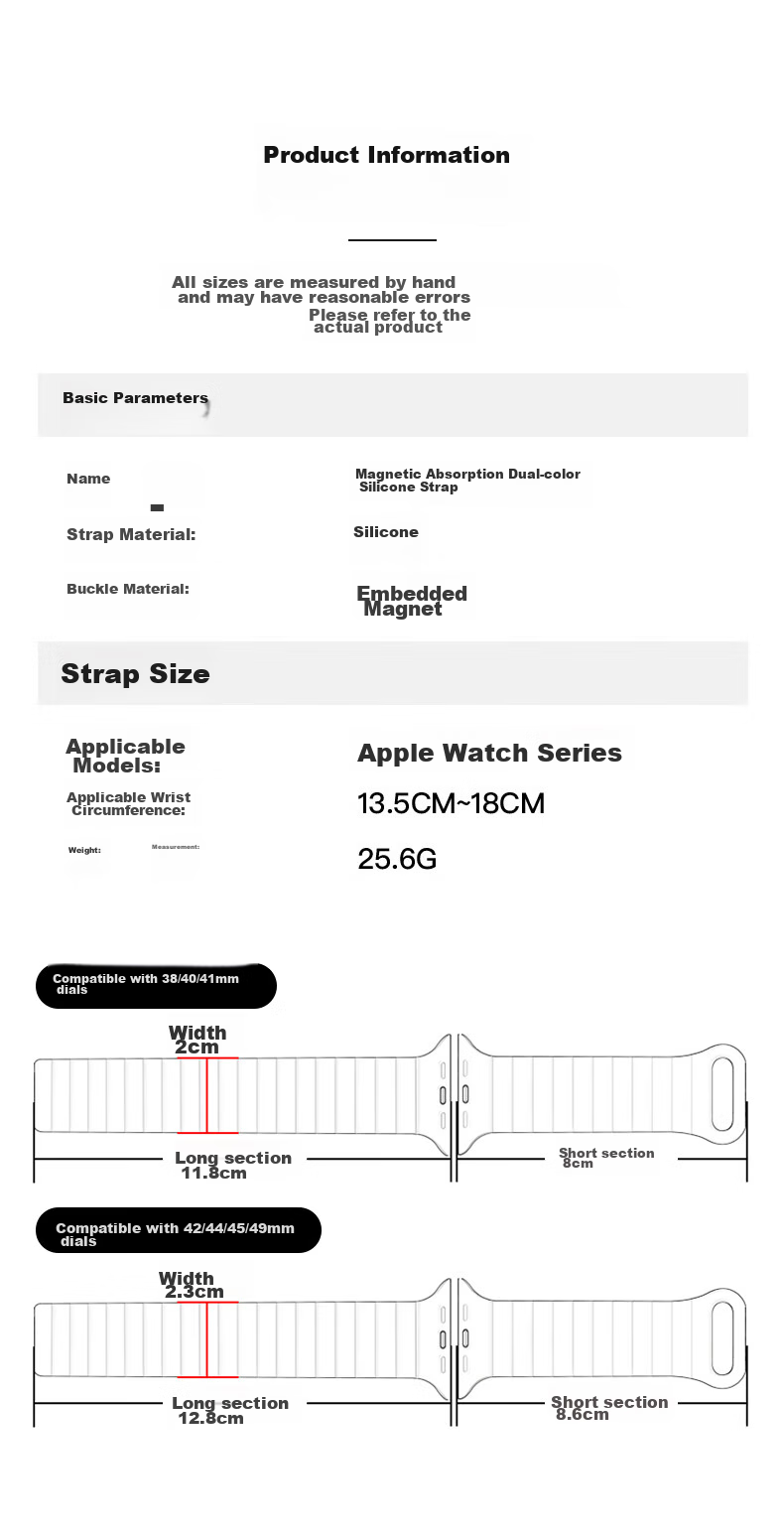 Ремешок Mashi для Apple Watch, силиконовый с магнитной застежкой, для Apple IWatch Ultra 3/S11/10/9/8/7/6/SE3, цвет "Звездное сияние" с синим, 38/40/41/42 мм