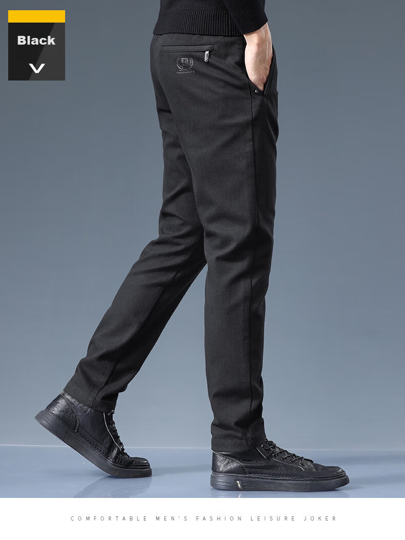 ROMON Casual Pants for Men, Autumn Trendy Trousers, Straight-Leg Comfortable Loose-Fit Sports Business Pants for Men, JK66 Denim Blue 34