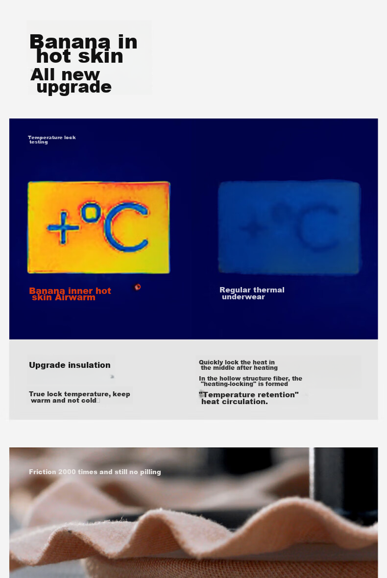 Мужское термобелье Bananain Thermal 3 Series, антибактериальное, хлопок, осень-зима, размер L, цвет "Овсяное молоко"
