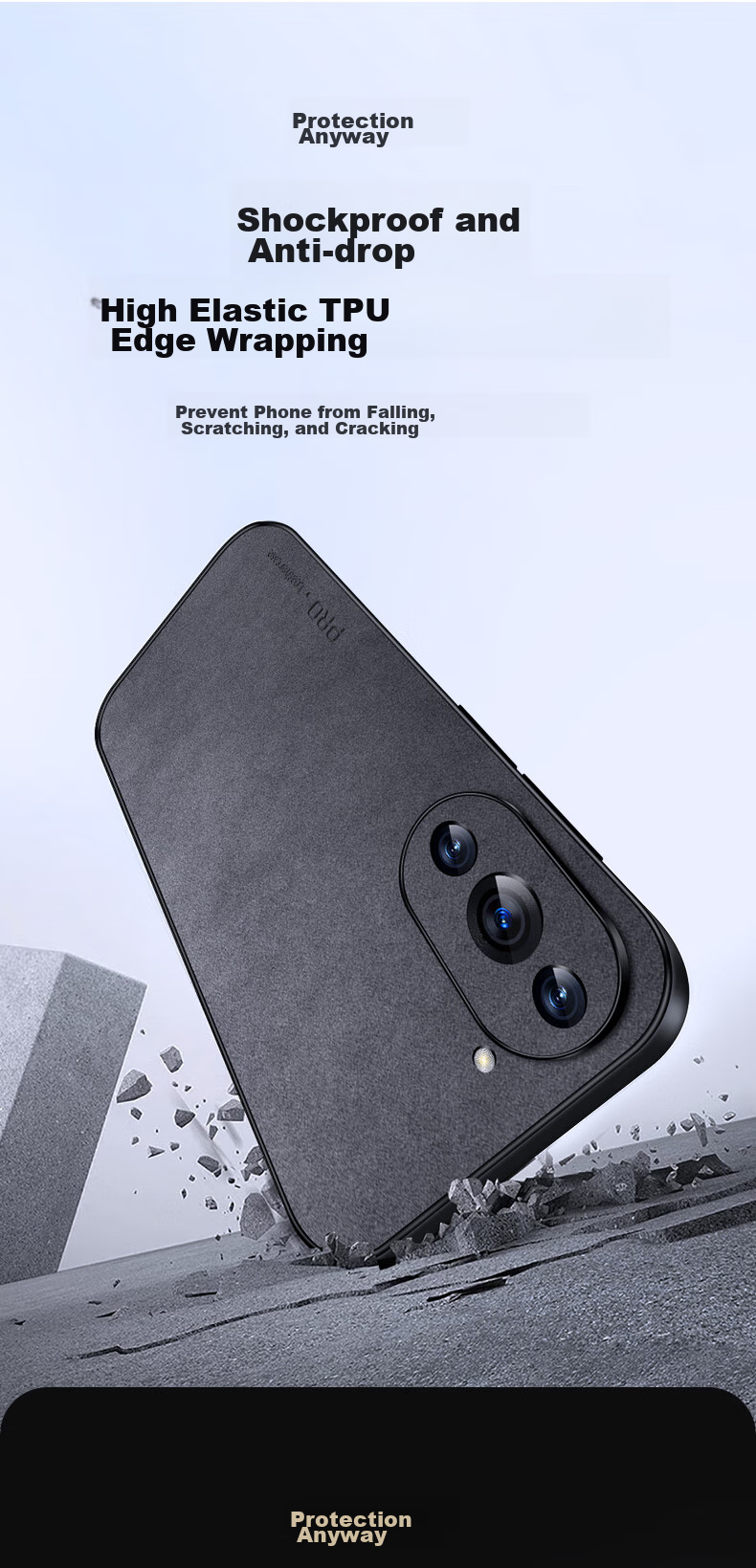 Чехол для Huawei Nova 10, противоударный, с защитой камеры, силиконовый, бизнес-стиль, серый