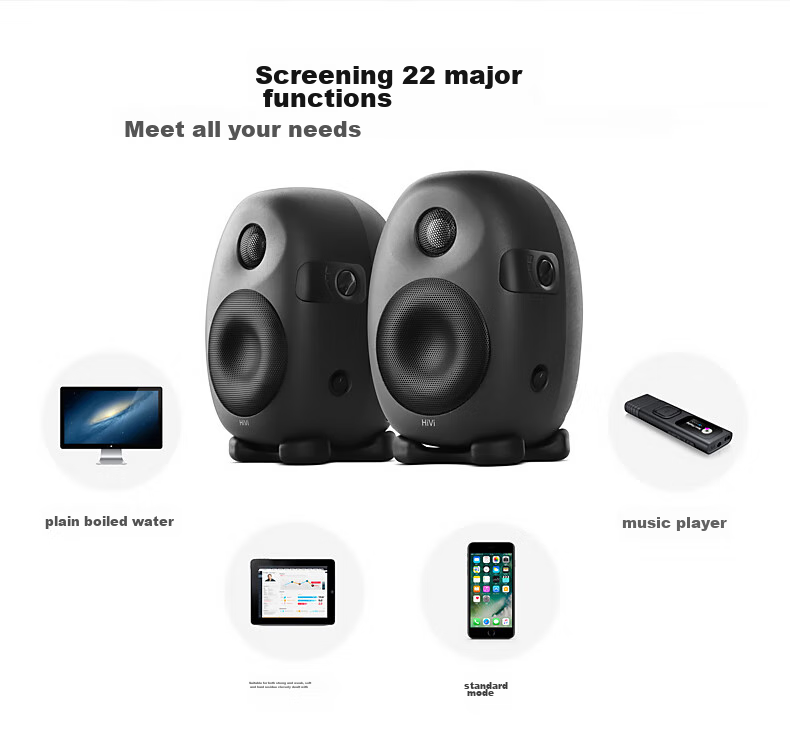 HiVi X3 Audiophile Professional Monitor Speakers, 2.0 Channel High-Fidelity HiFi Quality Sound System, High-Strength Alloy Cabinet (Pair)