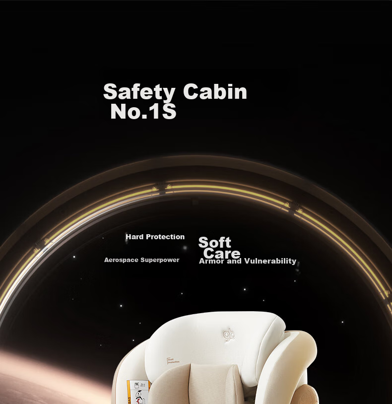 Автокресло GB "Safety Cabin 1S" для детей от 0 до 7 лет, с вращением на 360 градусов, цвет молочный белый