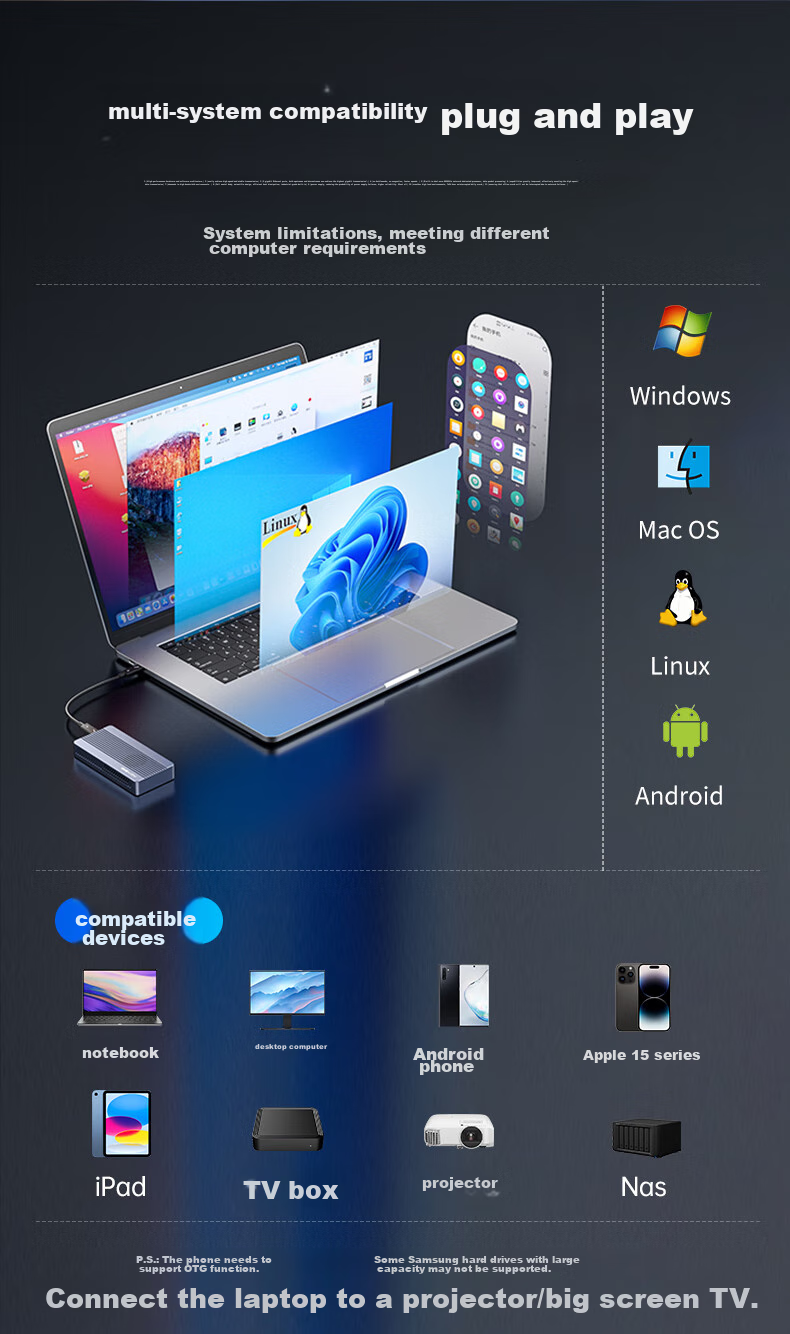 Внешний корпус Acasis TBU405ProM1 USB 4.0 NVMe M.2, 40 Гбит/с, Thunderbolt 5/4/3, для Apple Mac Mini, ноутбука, SSD