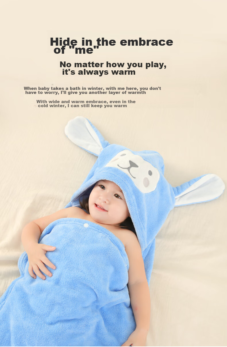 Детское банное полотенце Nanjiren с капюшоном, детская накидка-халат, ультрамягкое впитывающее полотенце для новорожденных, быстросохнущая накидка для купания