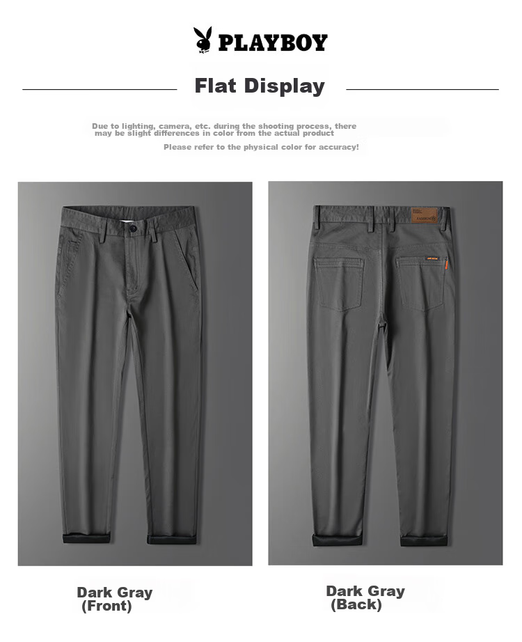 Брюки ROMON Casual Pants мужские, повседневные, прямые, темно-серые, размер 38