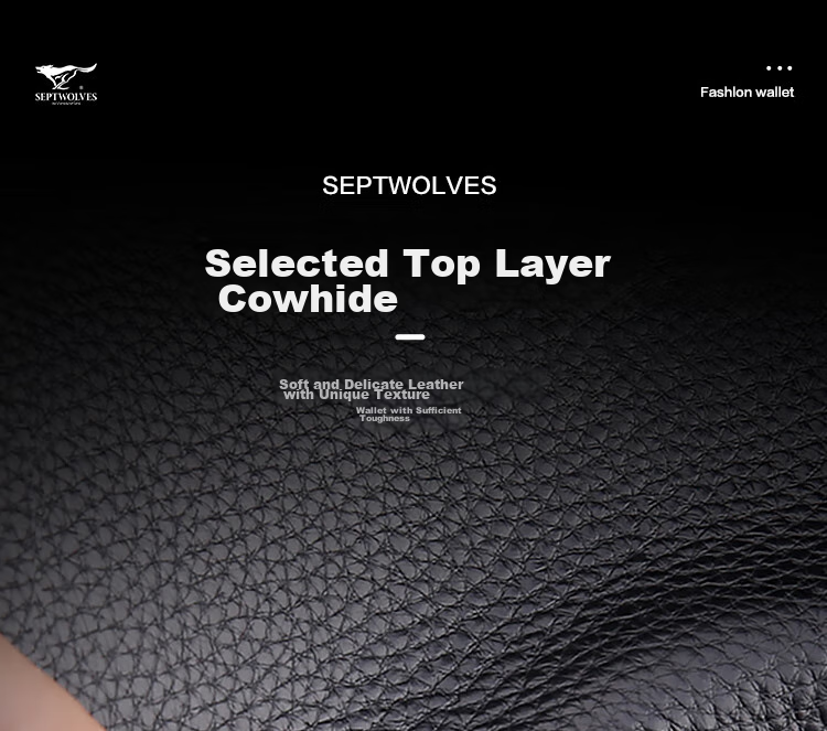 Мужской кошелек SEPTWOLVES из натуральной кожи, короткий, с ID-холдером и кардхолдером, практичный, в подарочной упаковке