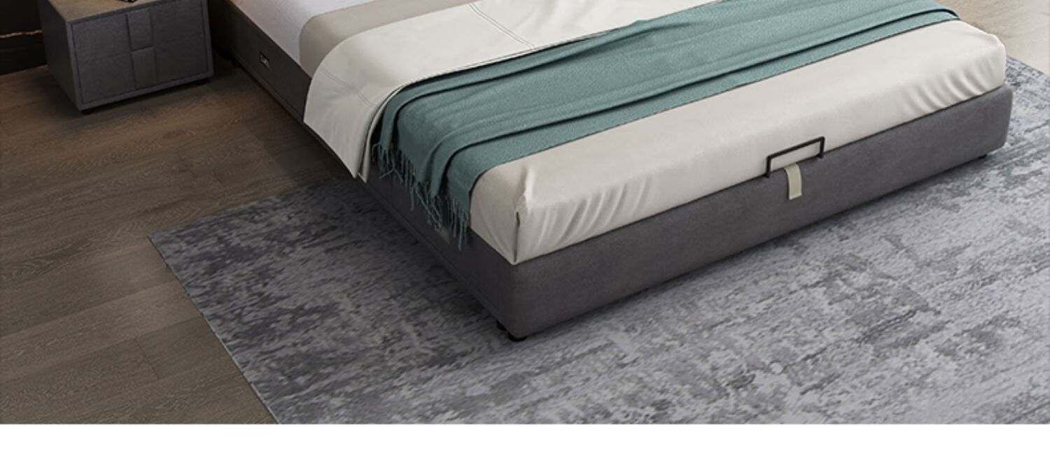 一米色彩 皮床 意式轻奢皮床科技布双人床现代简约1.8米北欧双人床1.5米储物床主卧床 单床 1.5×2.0框架款