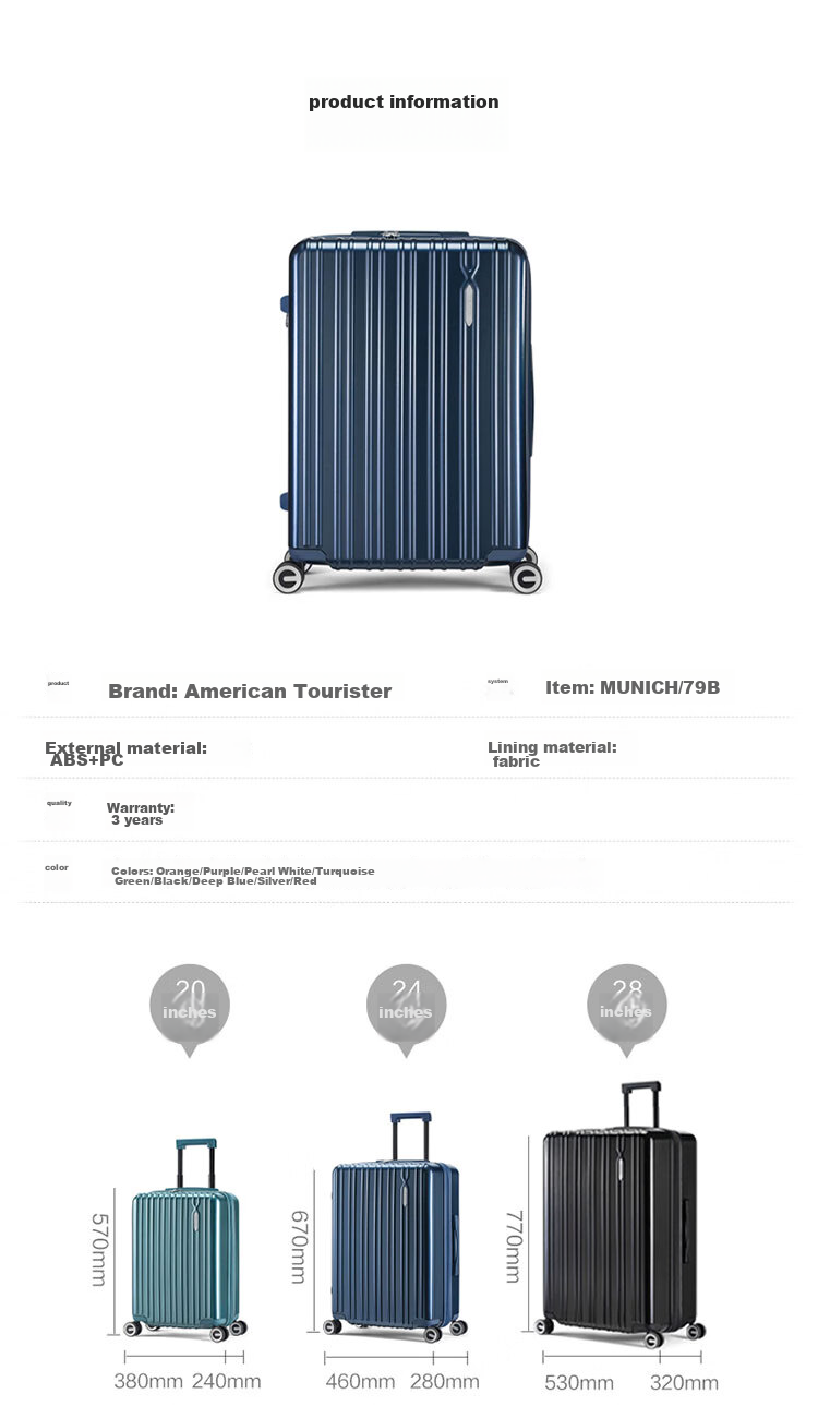 Чемодан AMERICAN TOURISTER, 28 дюймов, большой вместимости, с расширением, кодовым замком, колесами-самолетами, синий