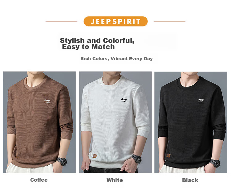 Мужская толстовка JEEP SPIRIT, осенне-зимняя куртка, футболка с длинным рукавом, повседневная одежда, белая, 2XL