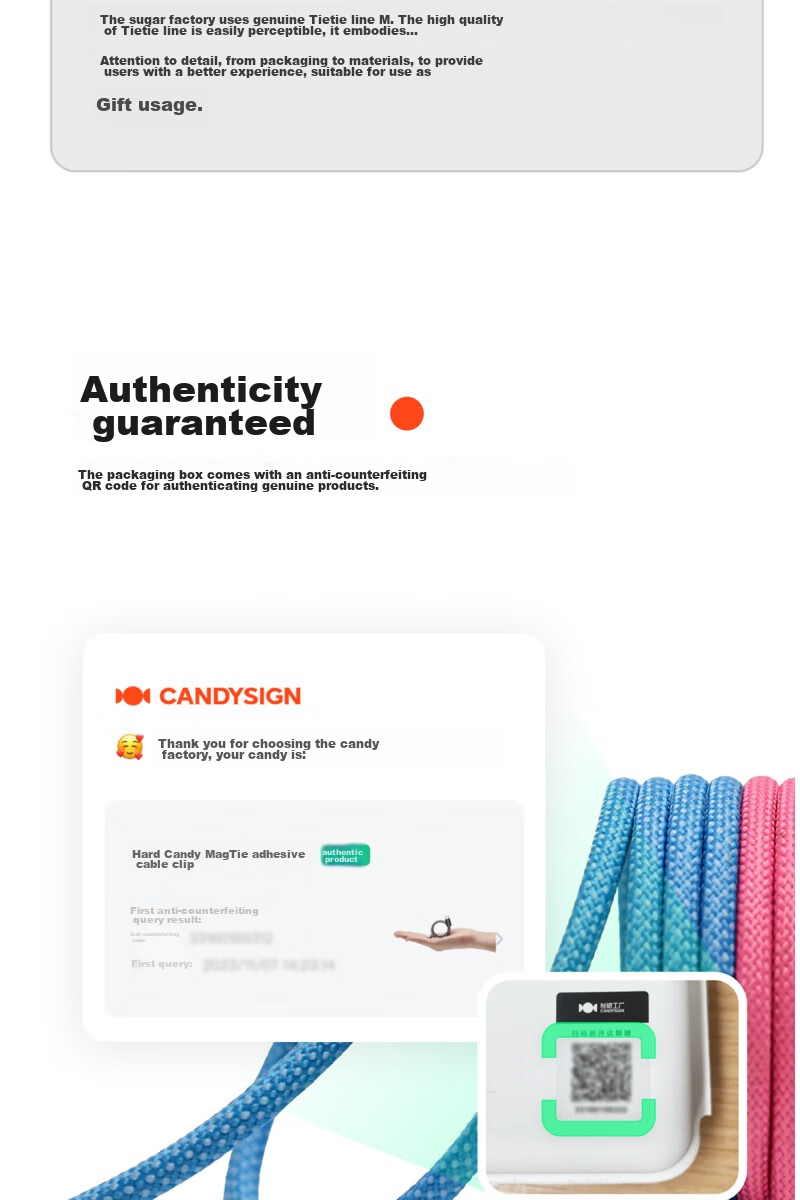 Магнитный кабель CANDYSIGN MagTie 100W USB A-C Sweet White для iPhone, iPad, ноутбуков, 1 метр