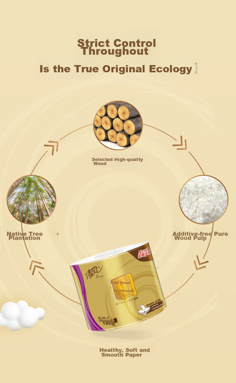 APP Туалетная бумага "Natural Wood Gold Edition", 4 слоя, 180 г/рулон * 10 рулонов