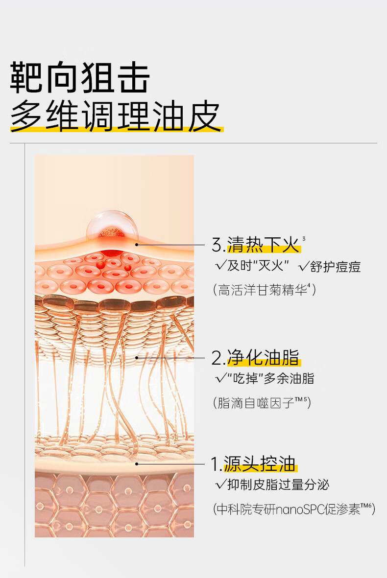 C咖清净控油修护祛痘精华液8ml 护肤品舒缓修护补水保湿改善闭口