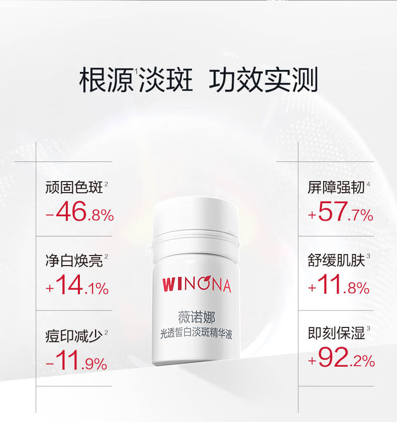 薇诺娜光透皙白淡斑精华液1.5ml*7修白瓶补水美白护肤品