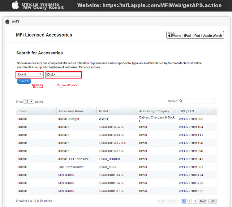 Флеш-накопитель iDiskk U018 512 ГБ, MFi Certified, USB 3.0, Lightning, Type-C, металлический корпус, серебристый