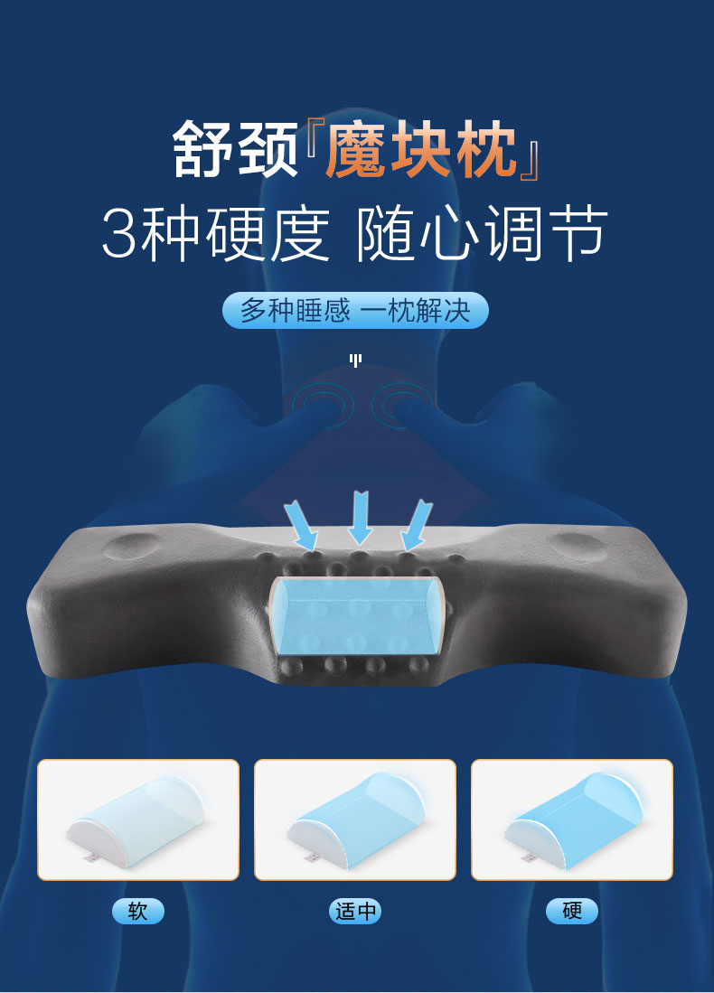 慕思 颈椎枕慢回弹记忆棉枕芯枕头单人可调节竹炭记忆枕