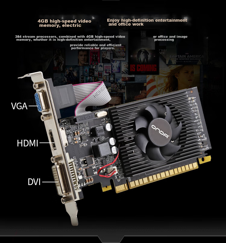 Видеокарта ONDA GT730K 4GD3-LP V6