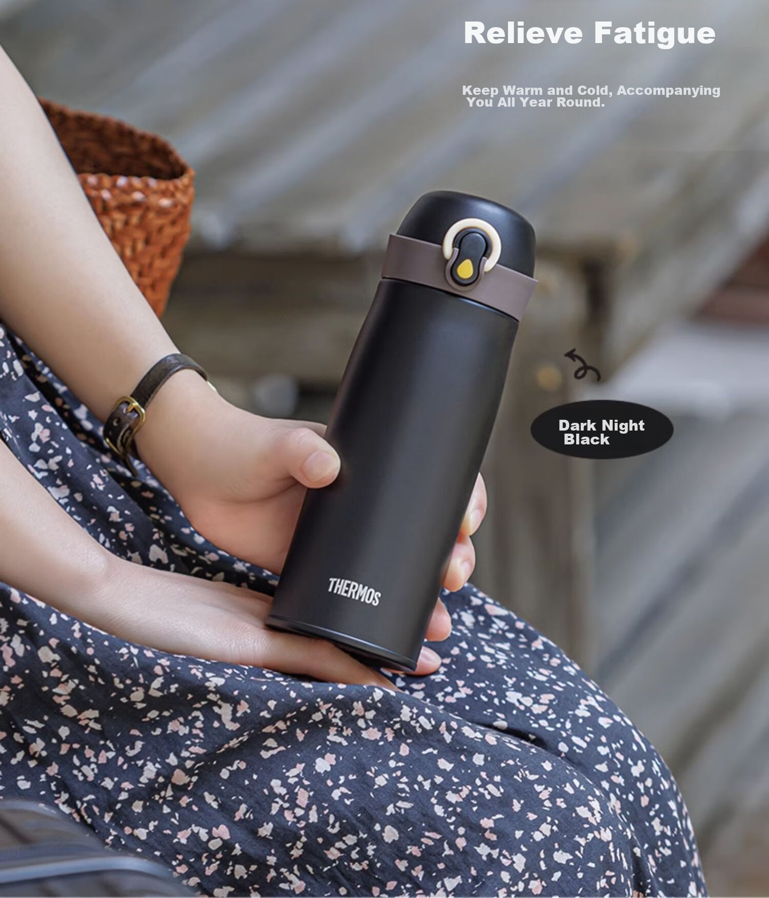 Термос THERMOS, 400 мл, нержавеющая сталь 316L, для мужчин, женщин и детей, сохраняет холодную воду, чайная чашка, TCME-400S, цвет "Новый продукт · Полумесяц белый"