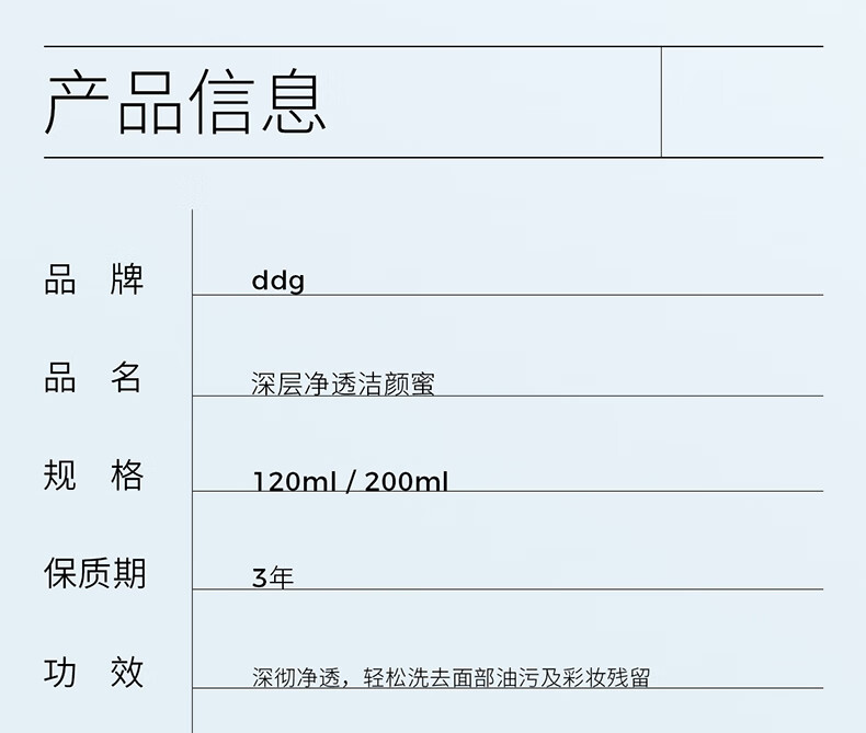 ddg 蓝胖子洁颜蜜氨基酸洗面奶清洁毛孔控油洗卸二合一温和洁面200ml