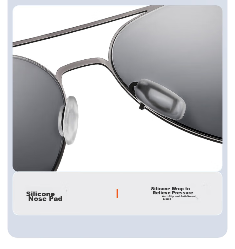 Polarized Aviator Sunglasses HLA for Men, Classic Vintage Style, Gunmetal Frame, Black and Gray Lenses, UV Protection