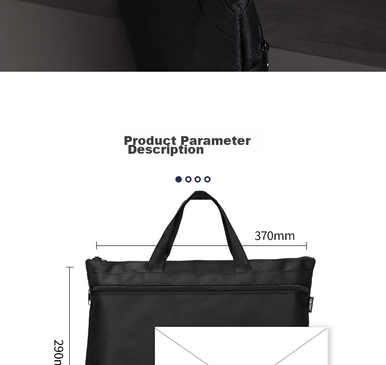 Портфель Deli P05845, черный, 39x29x1.5 см
