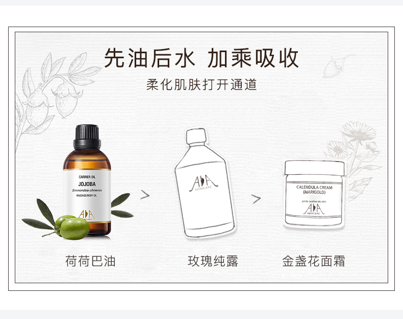 AA网（AA SKINCARE）荷荷巴油100ml（补水保湿 按摩精油 去黑头 卸妆油 护发油）